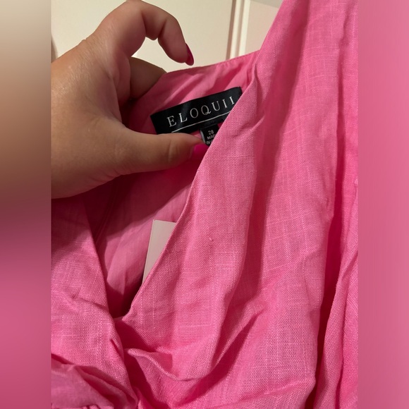 ELOQUII Twist Bodice Puff Sleeve Dress - Picture 9 of 10